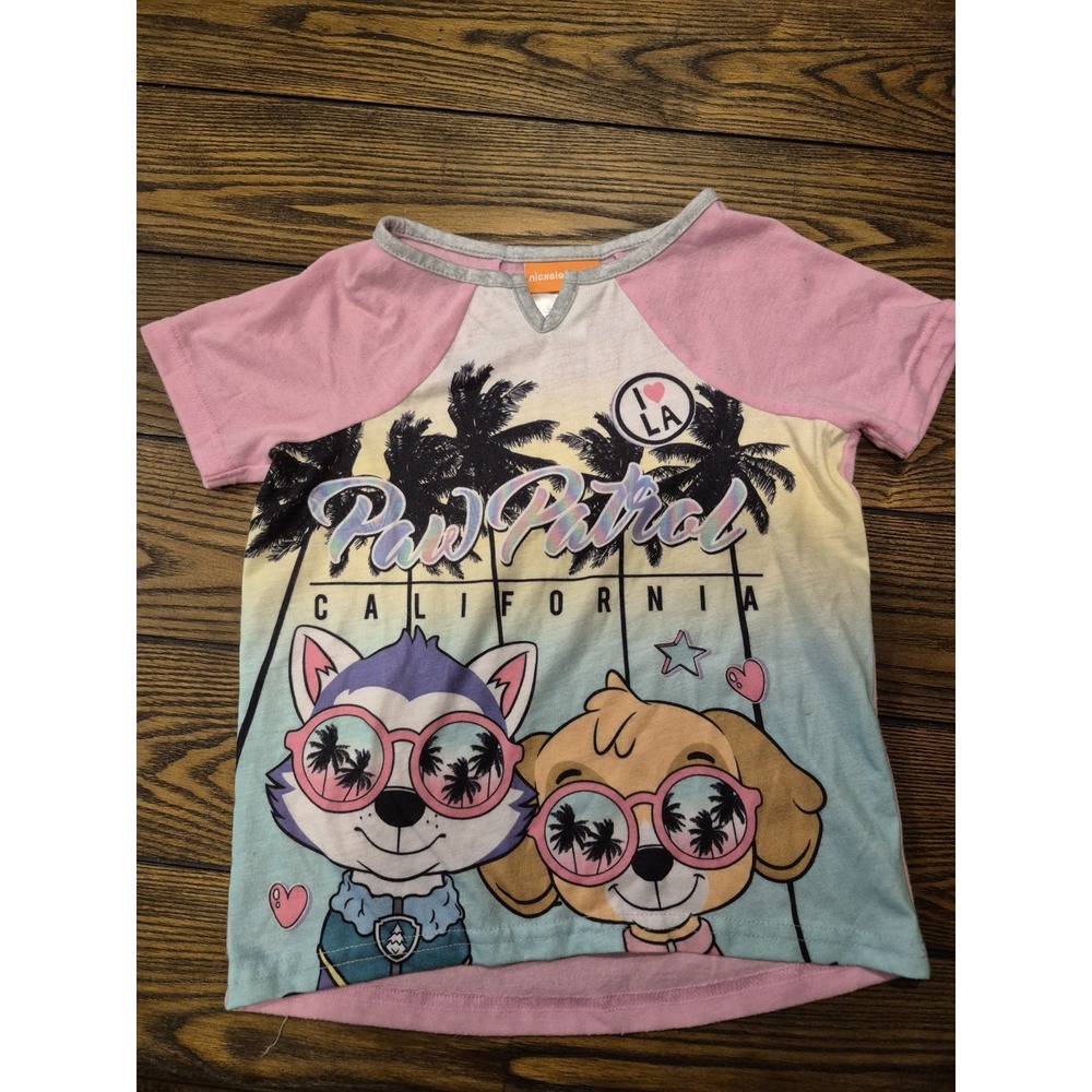 Paw Patrol Kids Girl's T-Shirt, Size‎ XS 4-5 Pink EUC